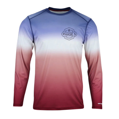Phase 5 Banner SPF Long Sleeve in Navy/Red - BoardCo