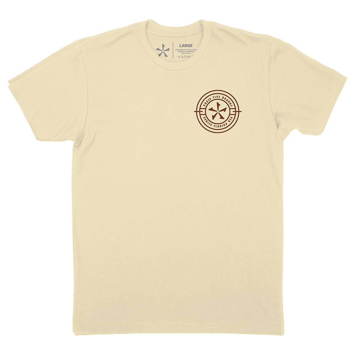 Phase 5 Compass Tee in Cream - BoardCo