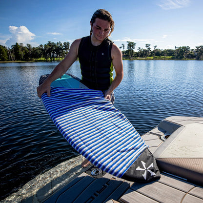 Phase 5 Wakesurf Board Sock in White/Blue - BoardCo