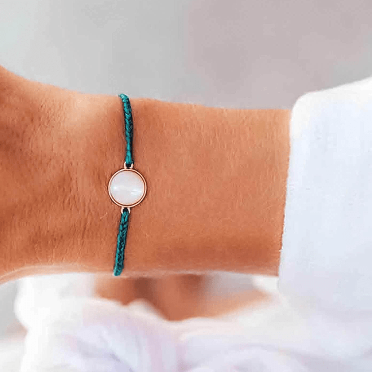 Pura Vida Mother of Pearl Bracelet in Mediterranean Green - BoardCo