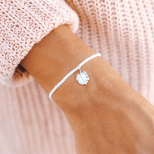 Pura Vida Mother of Pearl Monstera Silver Bracelet in White - BoardCo