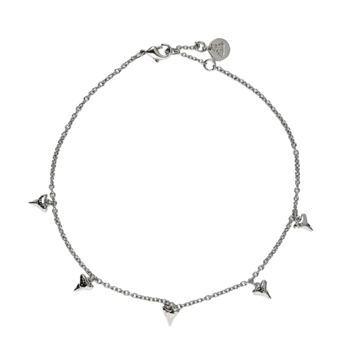 Pura Vida Shark Tooth Chain Anklet in Silver - BoardCo