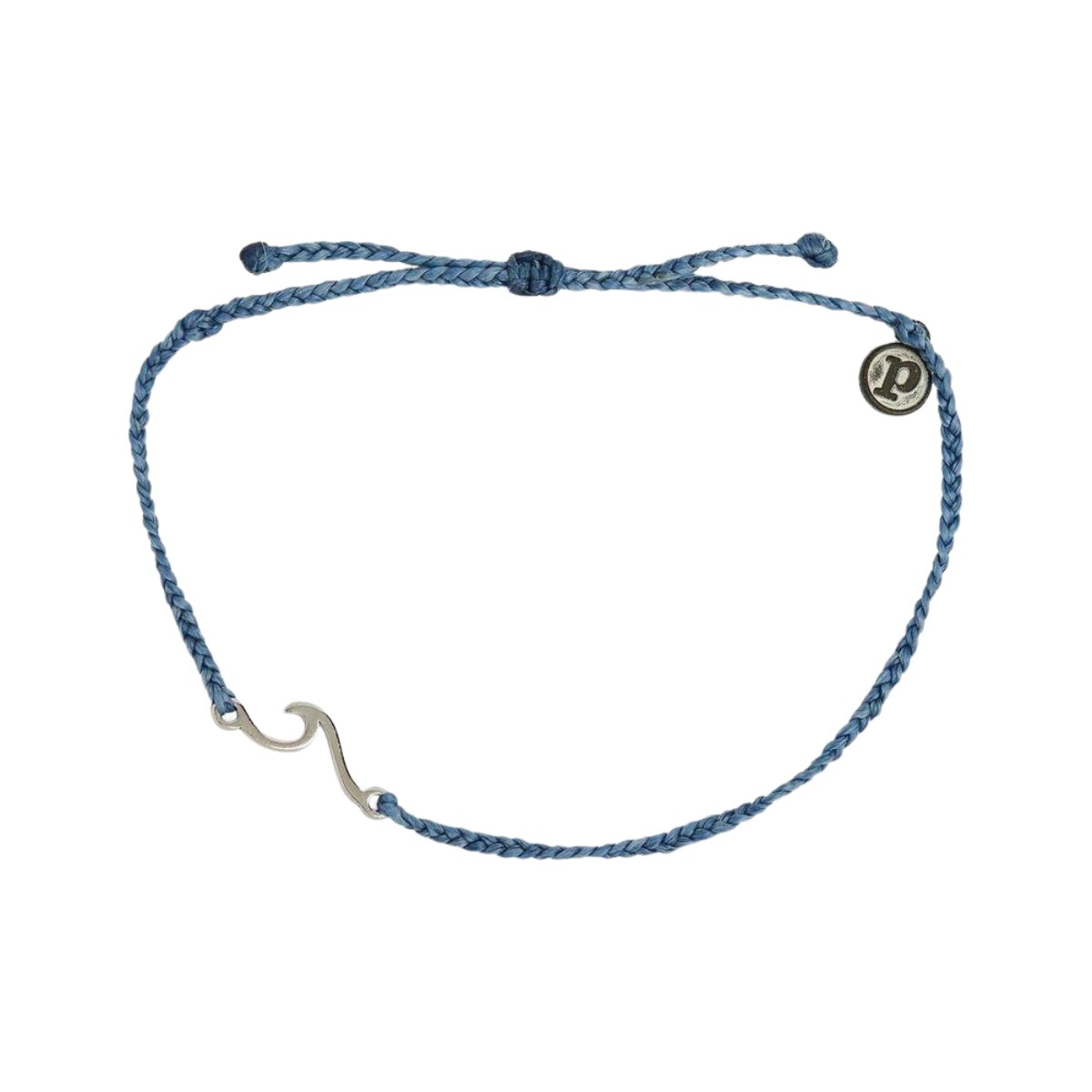 Pura Vida Shoreline Silver Anklet in Denim Blue - BoardCo