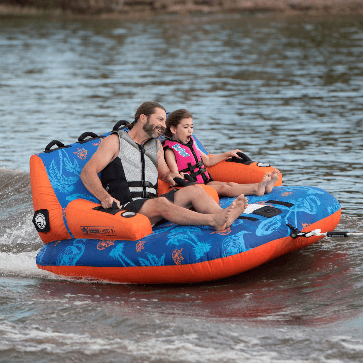 Radar Chase Lounge 2 Person Tube Tropical / Blue / Orange - BoardCo