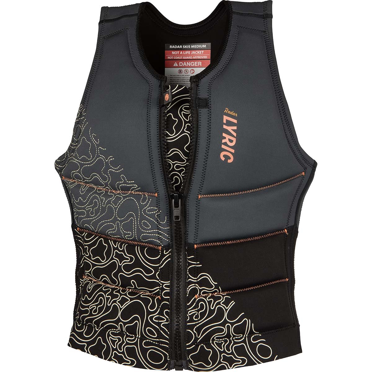 Radar Lyric Women's Comp Wake Vest in Black / Grey / Coral - BoardCo