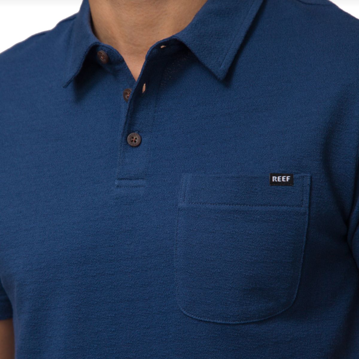 Reef Atwell Short Sleeve Knit Polo in Insignia Blue - BoardCo