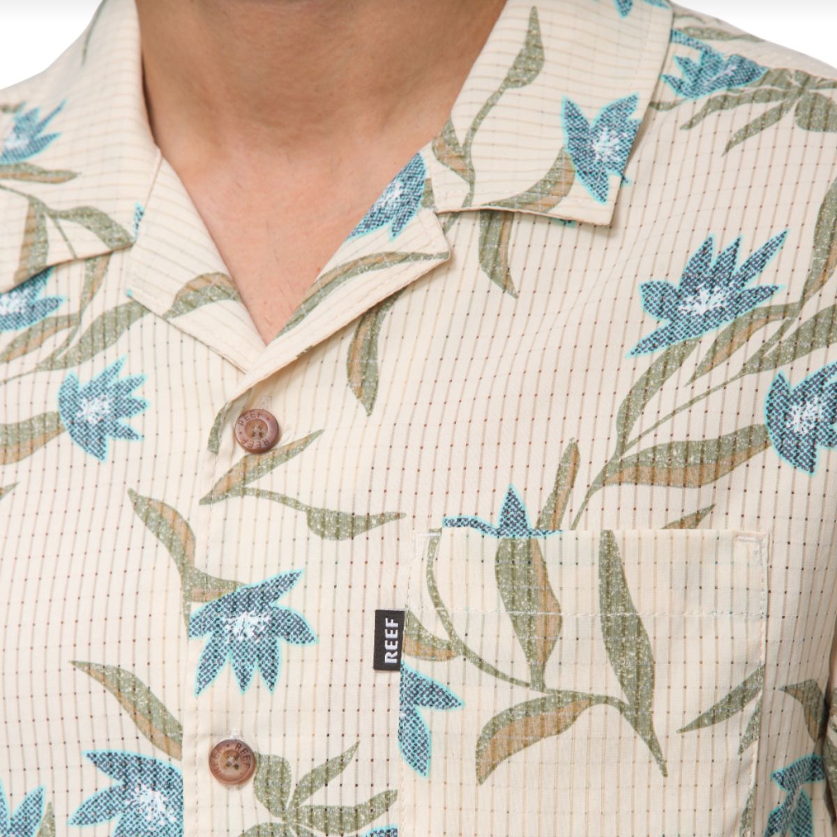 Reef Blake Short Sleeve Woven Men's Top in Fog - BoardCo