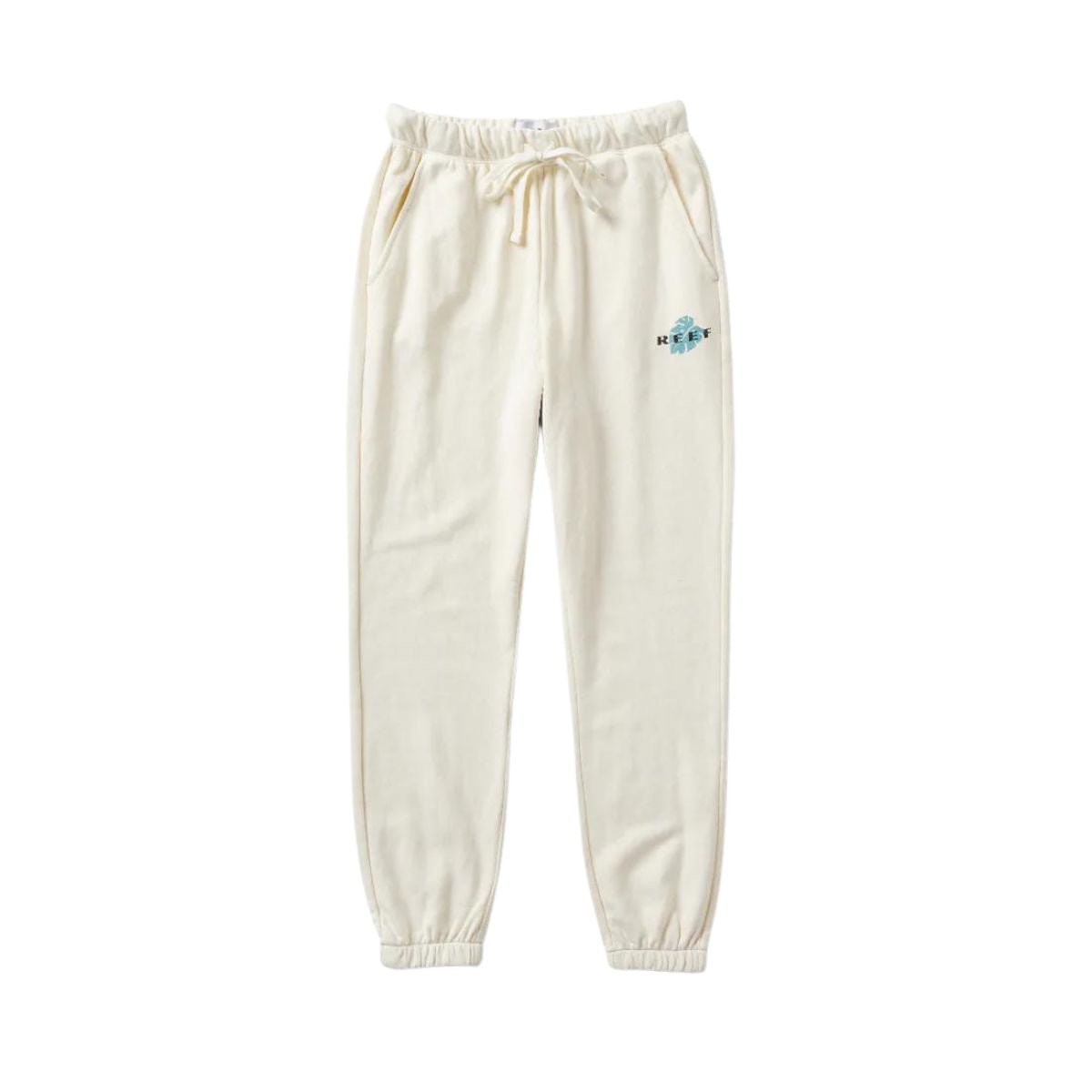 Reef Fronds French Terry Jogger in Marshmallow - BoardCo