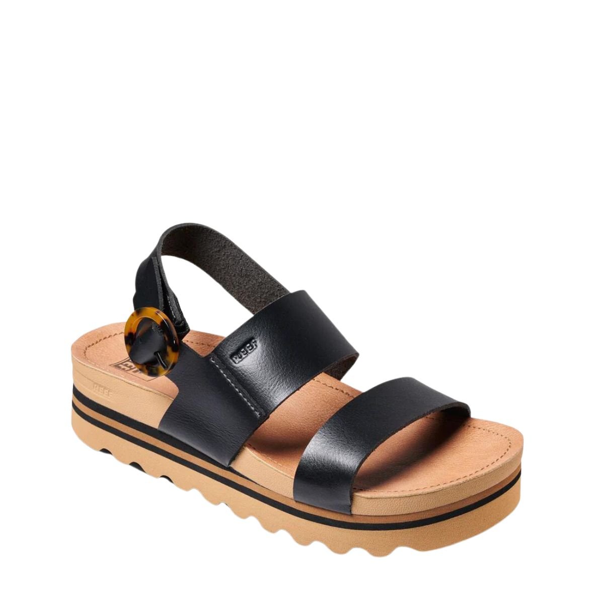 Reef Horizon Hi Buckle Womens Sandal in Black - BoardCo