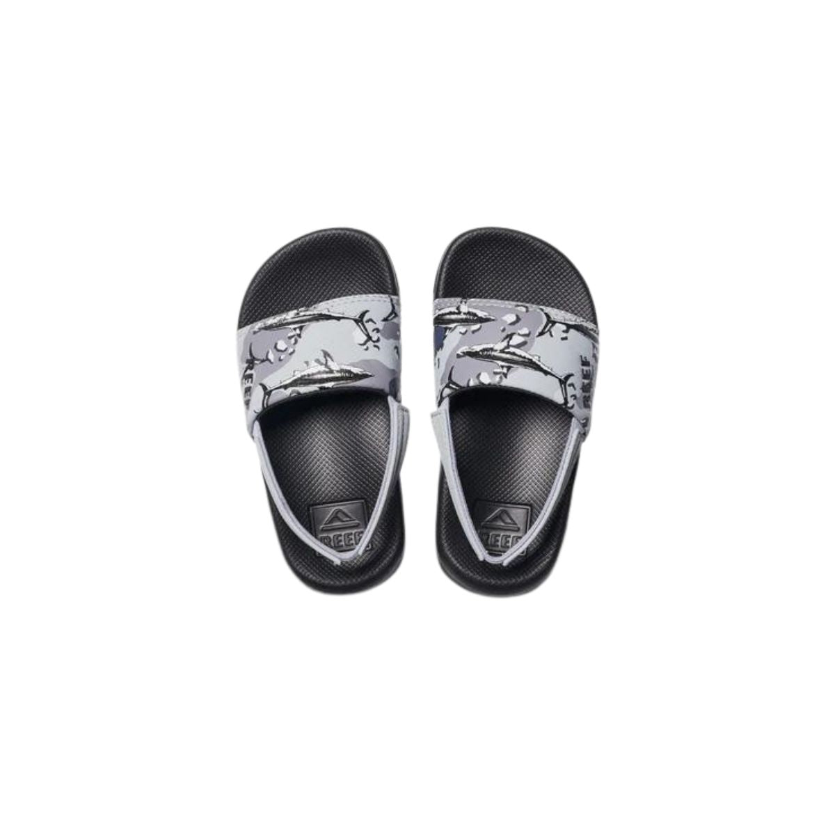 Reef Little One Kids Slide Sandal in Grey Camo Shark - BoardCo