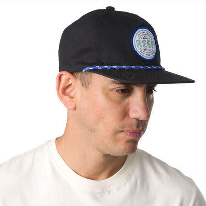 Reef Newbury Flat Bill Cord Hat in Caviar - BoardCo