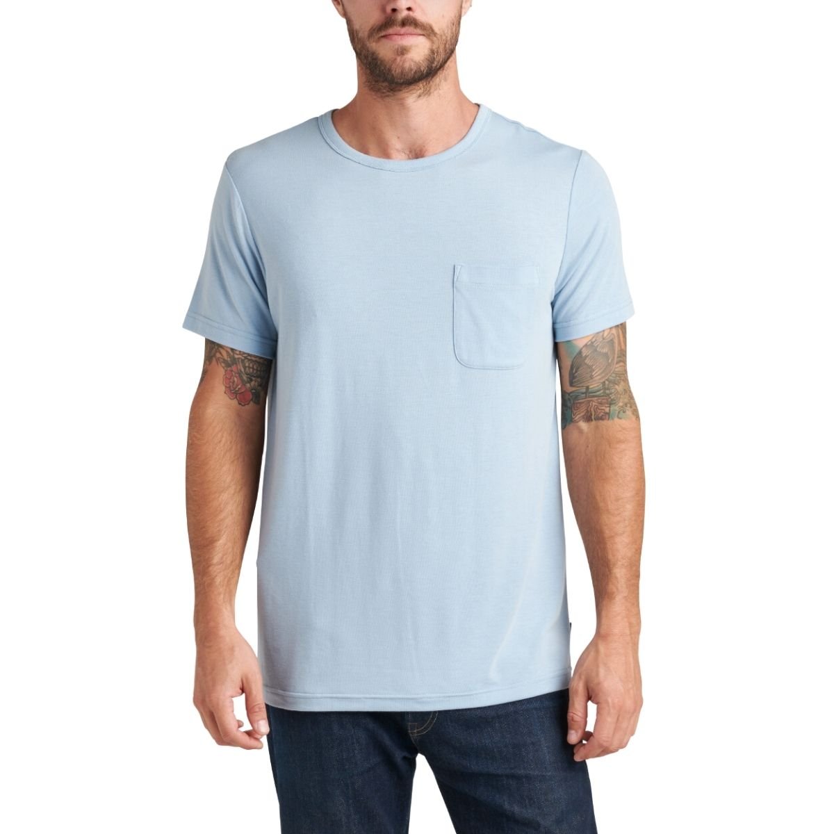 Reef Smith Men's Short Sleeve Knit in Dusty Blue - BoardCo