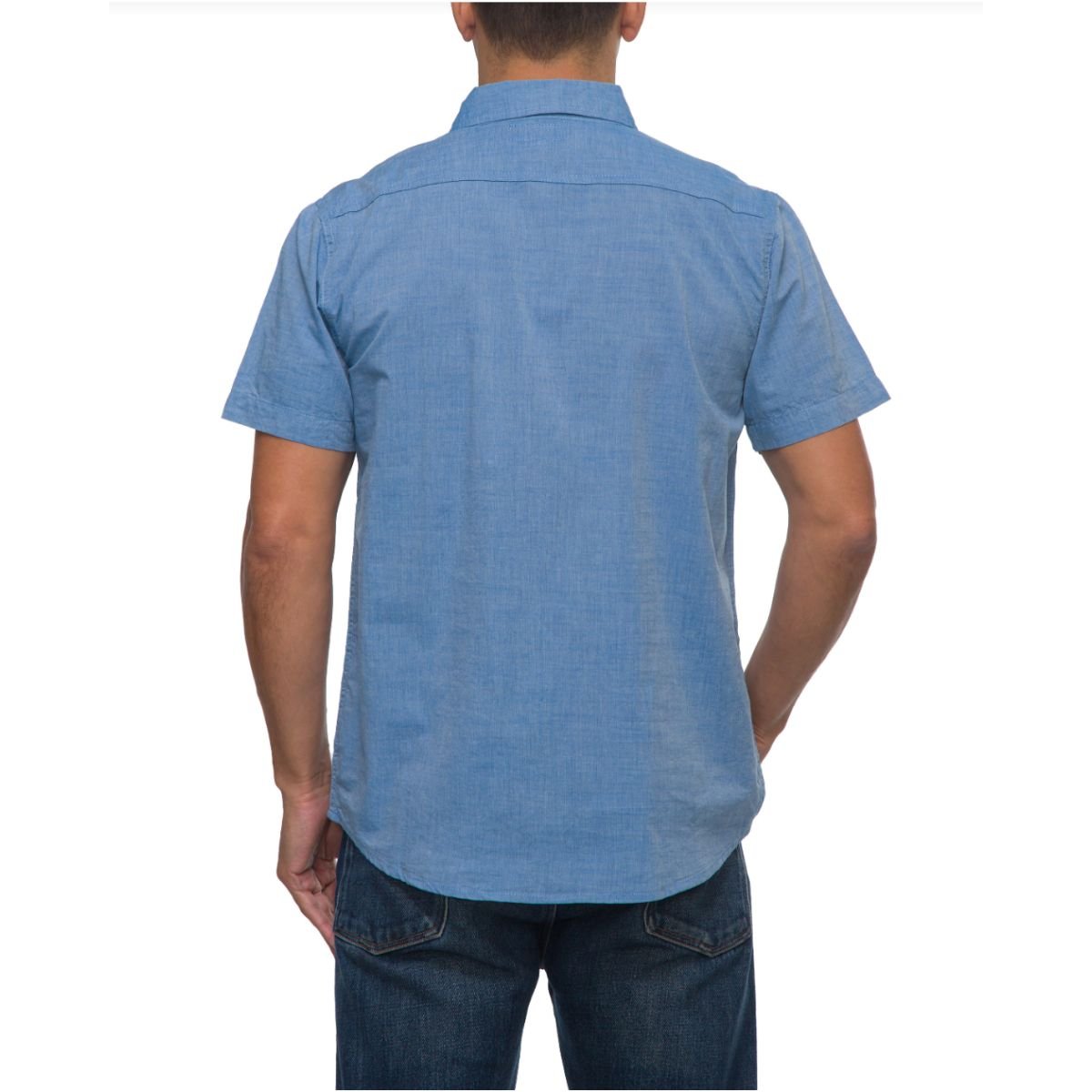 Reef Winfred Short Sleeve Poplin Shirt in Olympian Blue - BoardCo