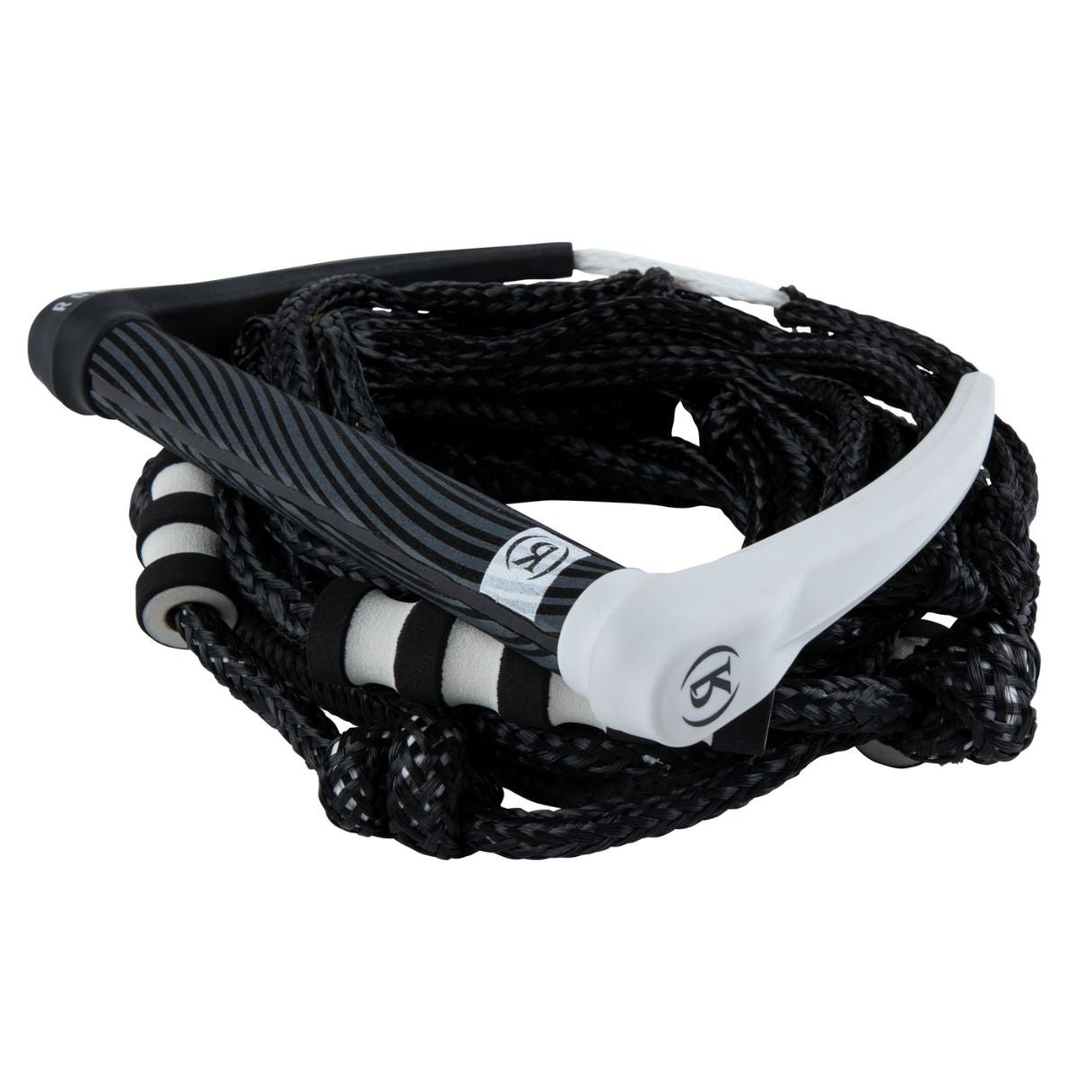 Ronix Silicone Bungee 25' Surf Rope with 11in. Handle in Black/White - BoardCo