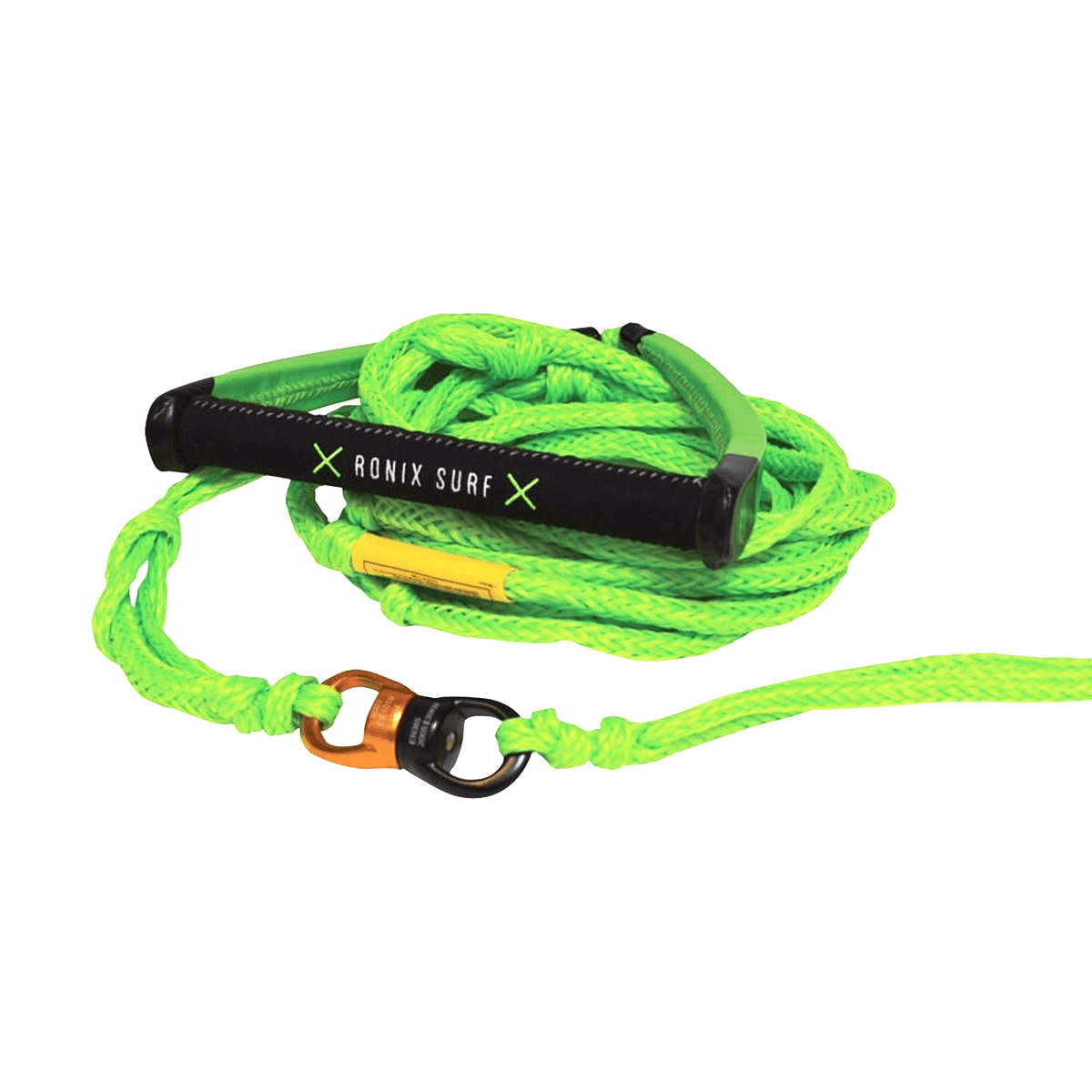 Ronix Spinner PU Syn. Surf Rope 10'' Handle w/ 25ft 10 Sect. Rope in Lime - BoardCo