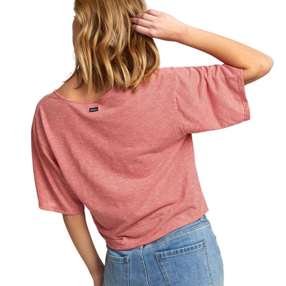 RVCA Chalked Top Women's Top in Pompei Red - BoardCo