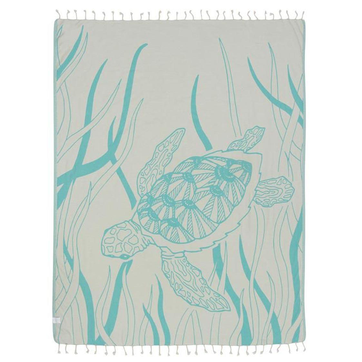 Sand Cloud Mint Turtle Seagrass Large Towel