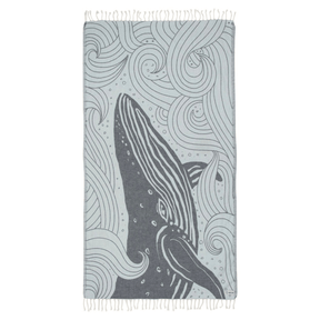Sand Cloud Blue Swirl Waves Whale Towel - BoardCo