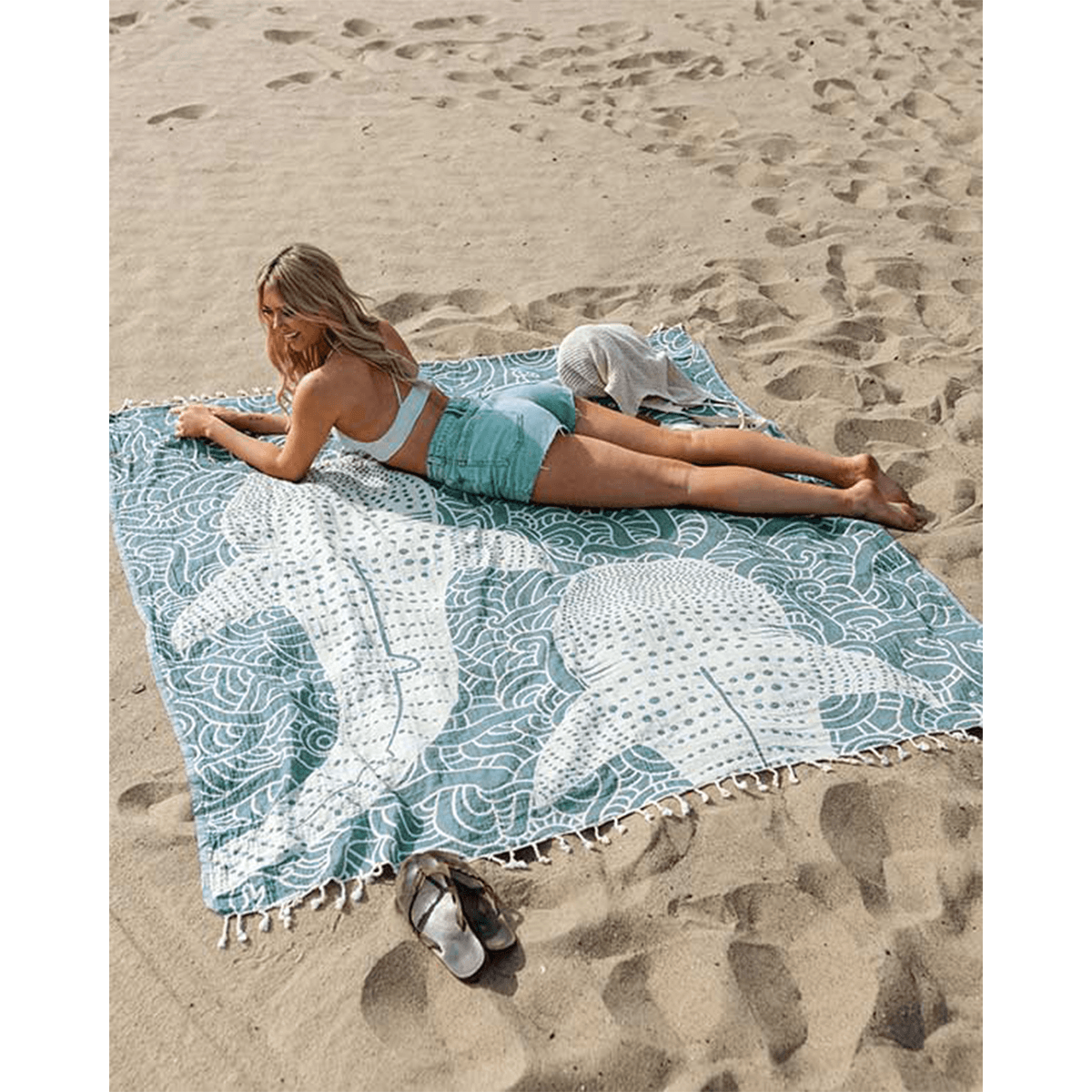 Sand Cloud Blue Whale Shark XL Towel