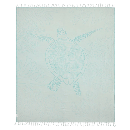 Sand Cloud Turquoise Sea Turtle Reef Large Beach Towel - BoardCo