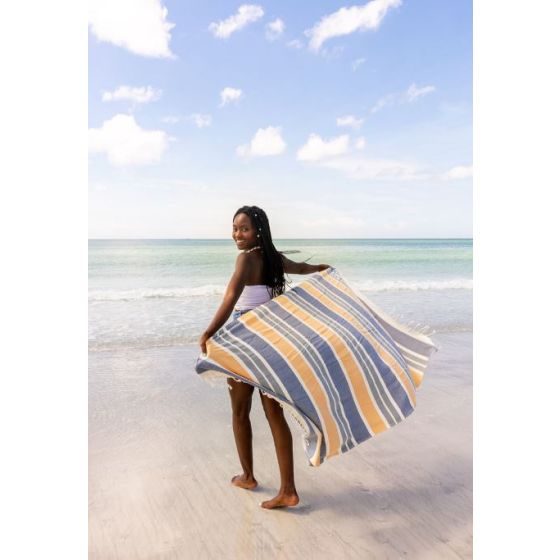 Sand Cloud Venus Stripe With Zip Pocket Beach Towel - BoardCo