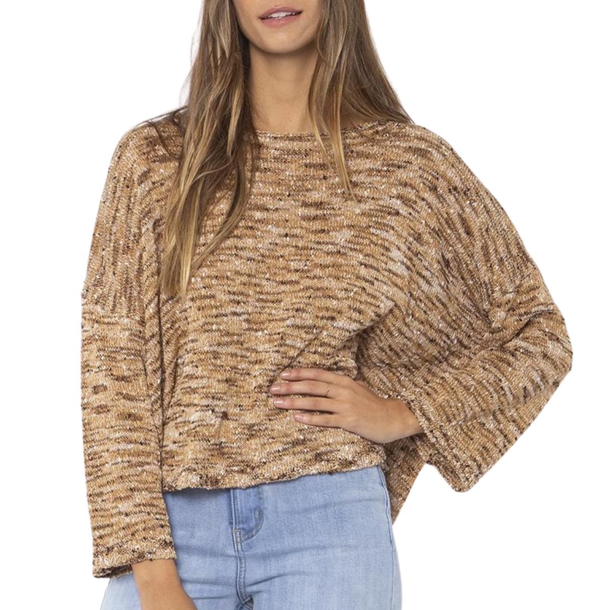 Sisstrevolution Blissed Out L/S Knit Sweater in Sunkissed Sands - BoardCo
