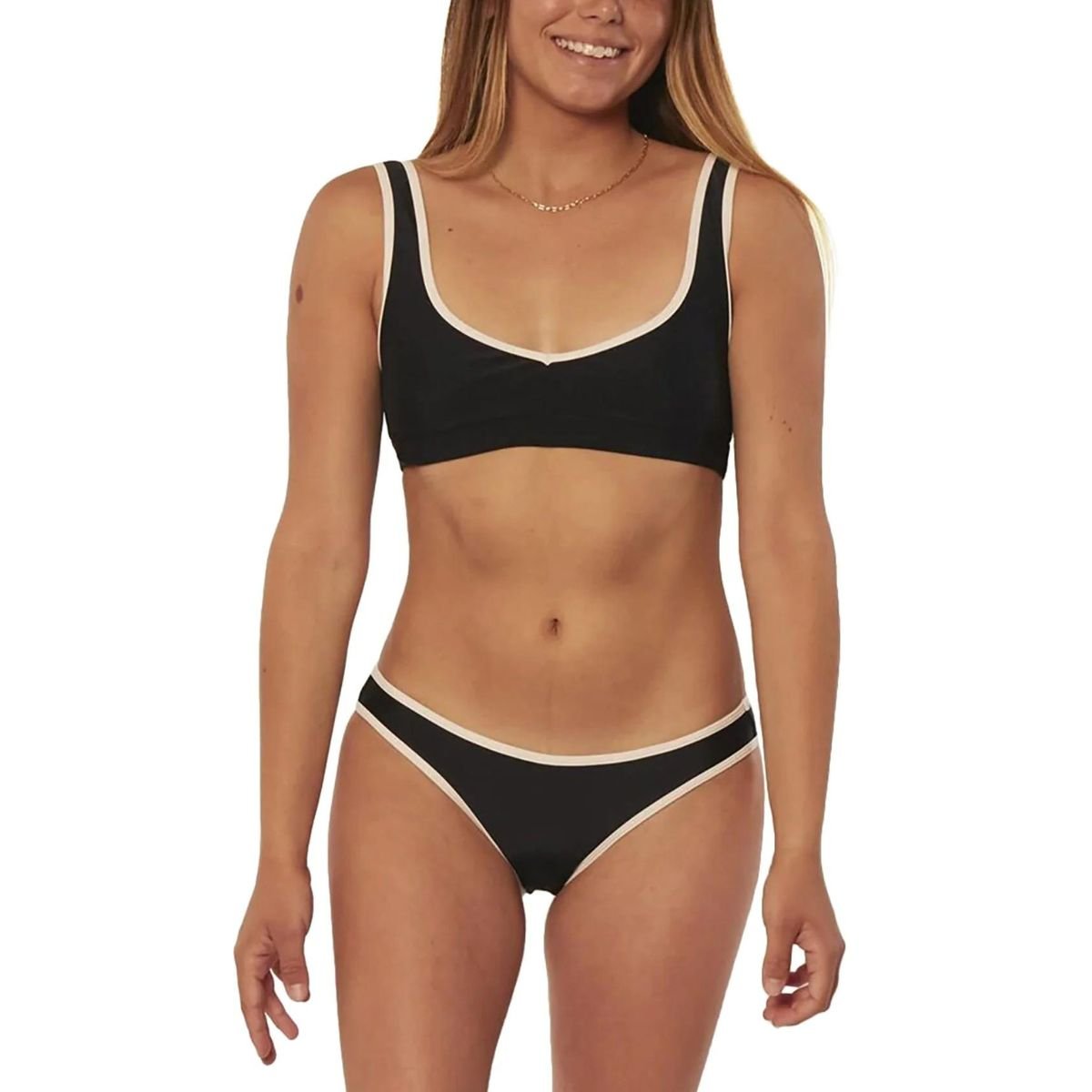 Sisstrevolution Solid Bouy Bralette Bikini Top in Black - BoardCo
