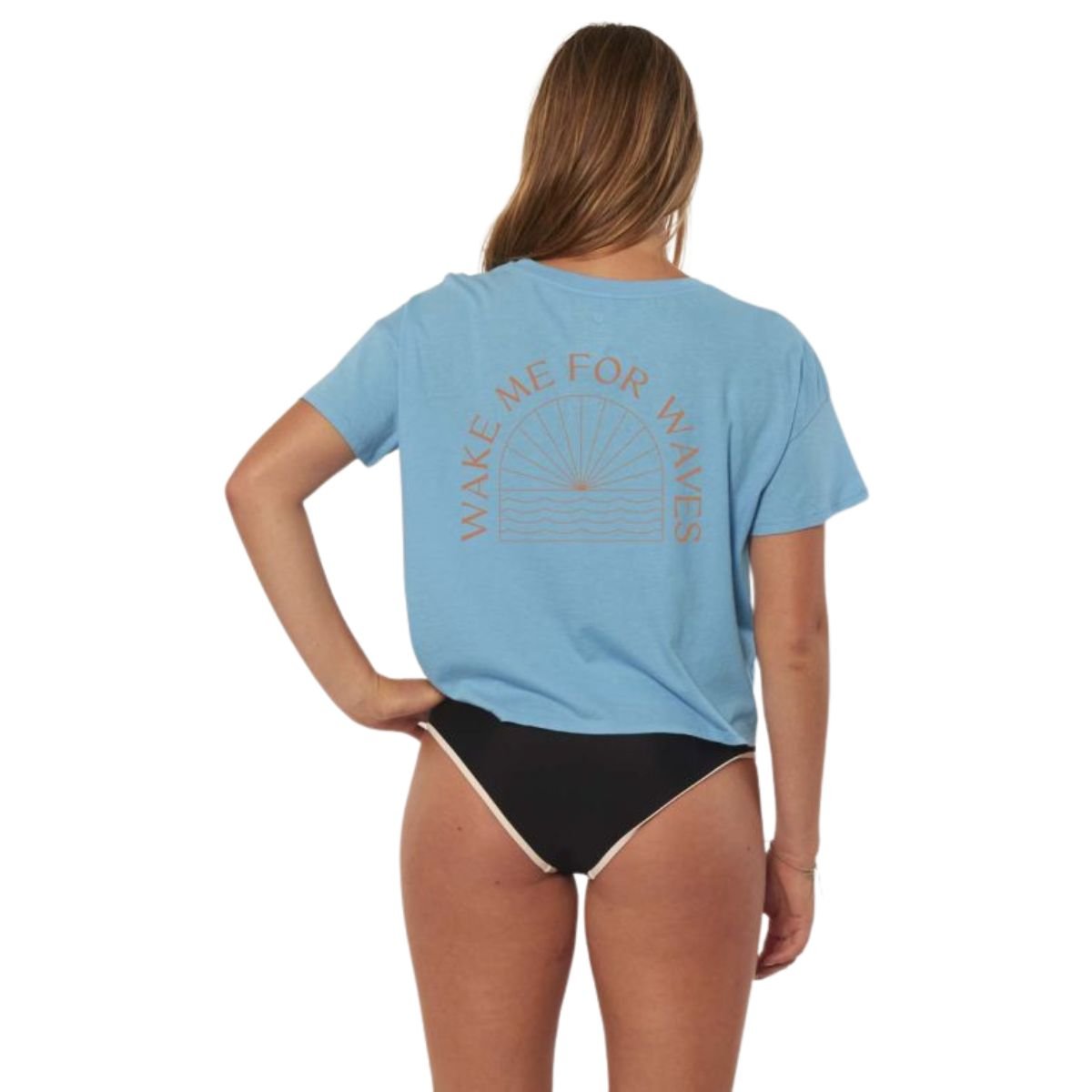 Sisstrevolution Wake Me For Waves Crop Tee in Ocean - BoardCo