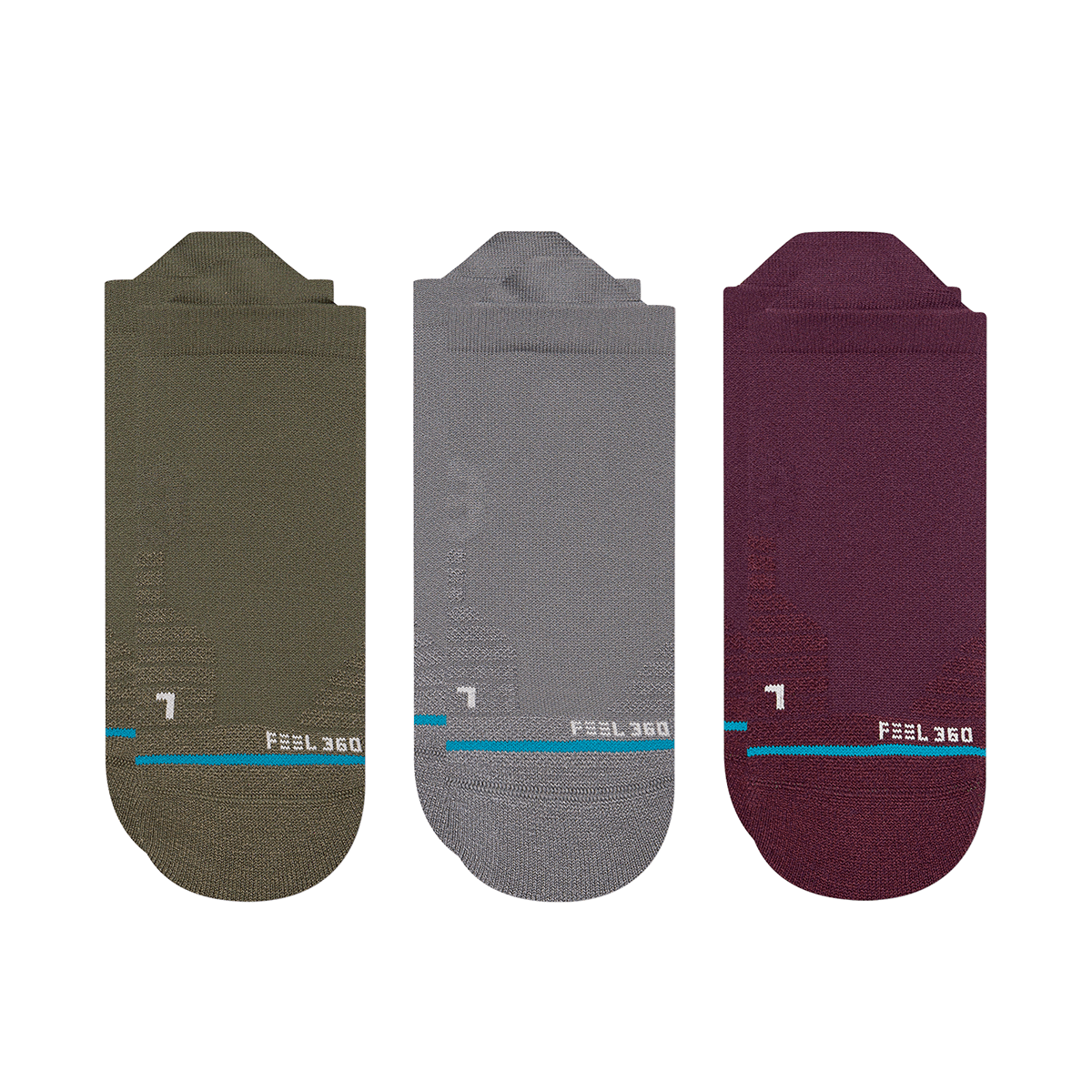 Stance 3 Pack Army Performance Tab Socks in Multi - BoardCo