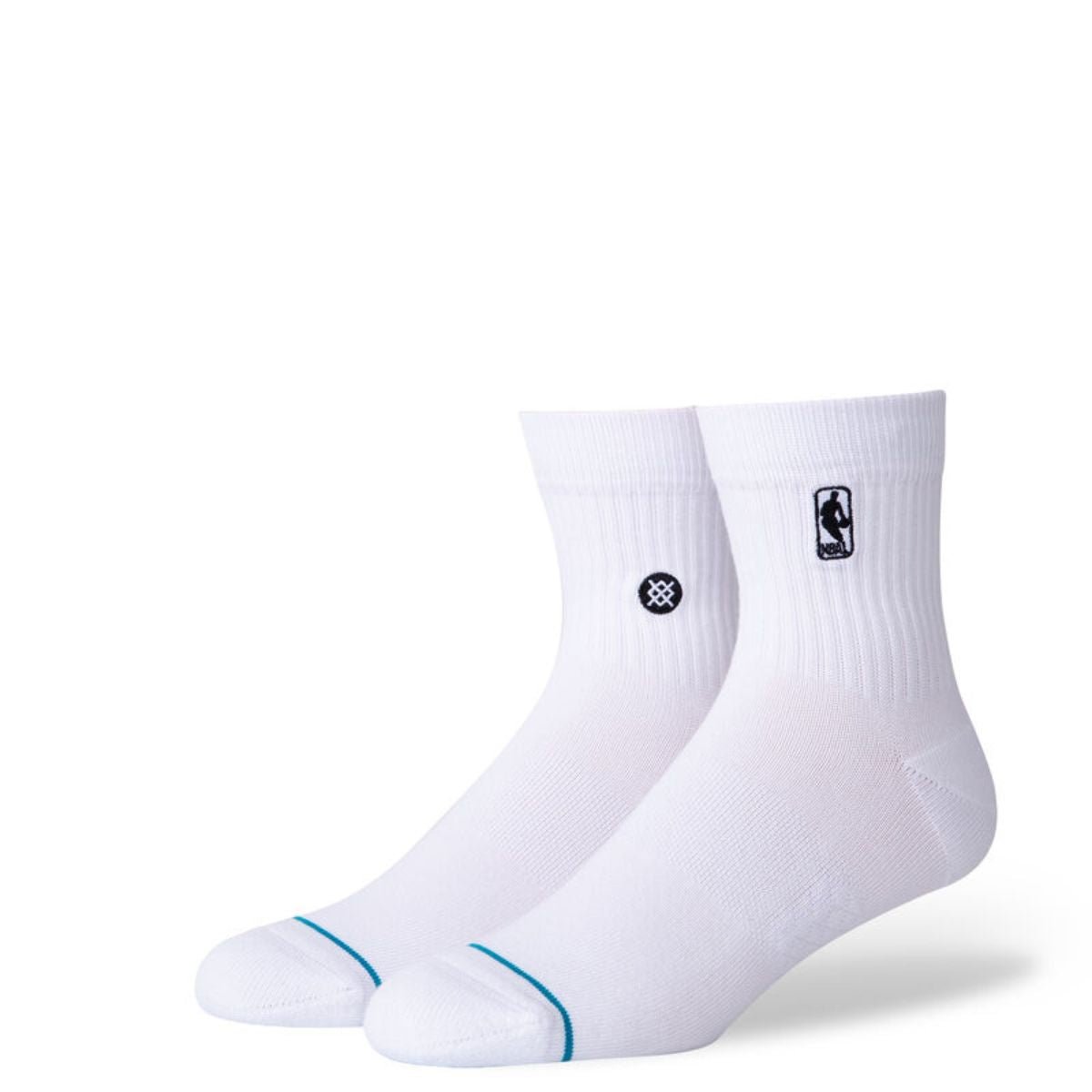 Stance NBA Logoman QTR Socks in White - BoardCo