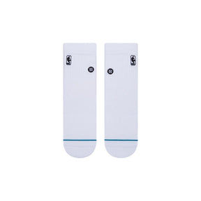 Stance NBA Logoman QTR Socks in White - BoardCo