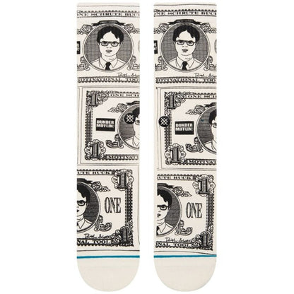 Stance Schrute Bucks Socks in Off White - BoardCo