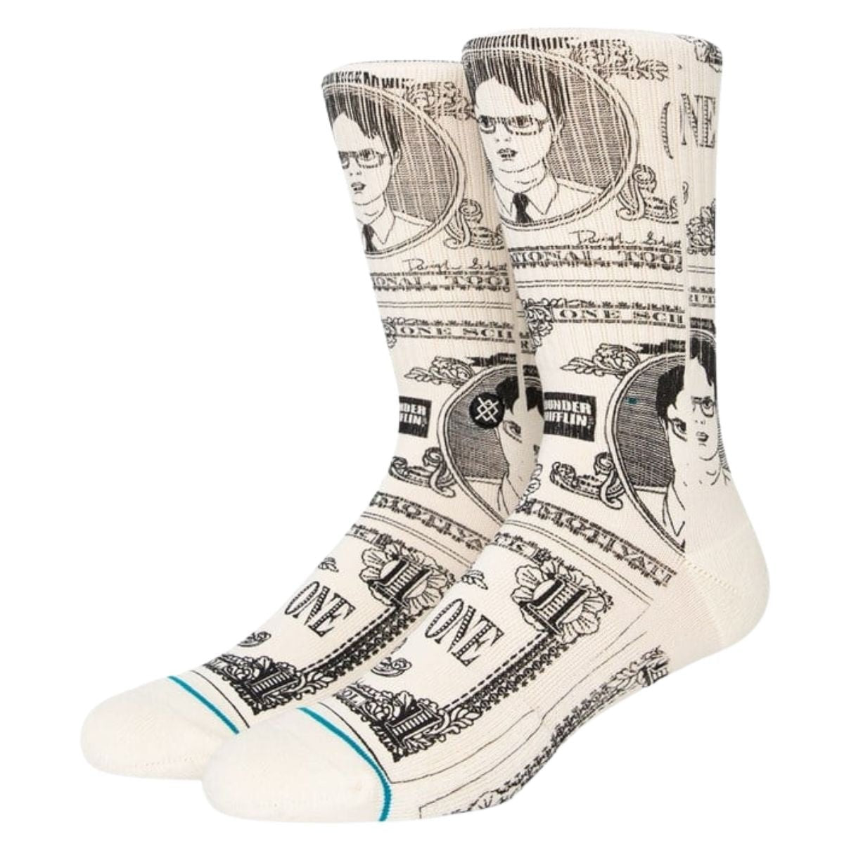 Stance Schrute Bucks Socks in Off White - BoardCo