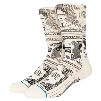 Stance Schrute Bucks Socks in Off White - BoardCo