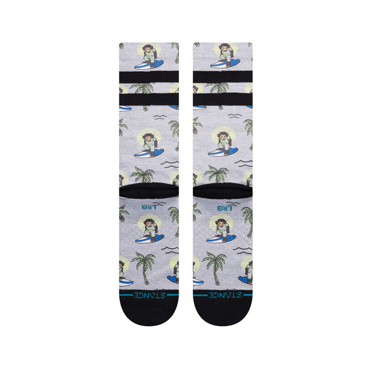 Stance Surfing Monkey Socks in Grey - BoardCo