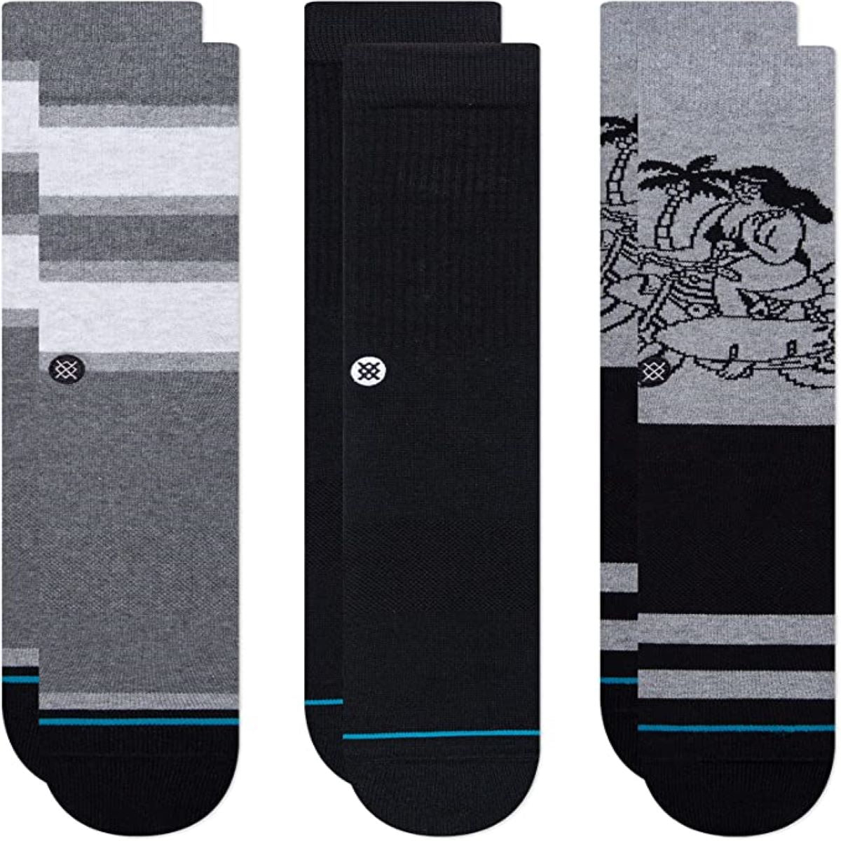 Stance Transporter Socks 3 Pack In Black - BoardCo