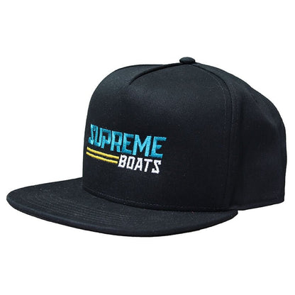 Supreme Boats Label Cap in Black - BoardCo