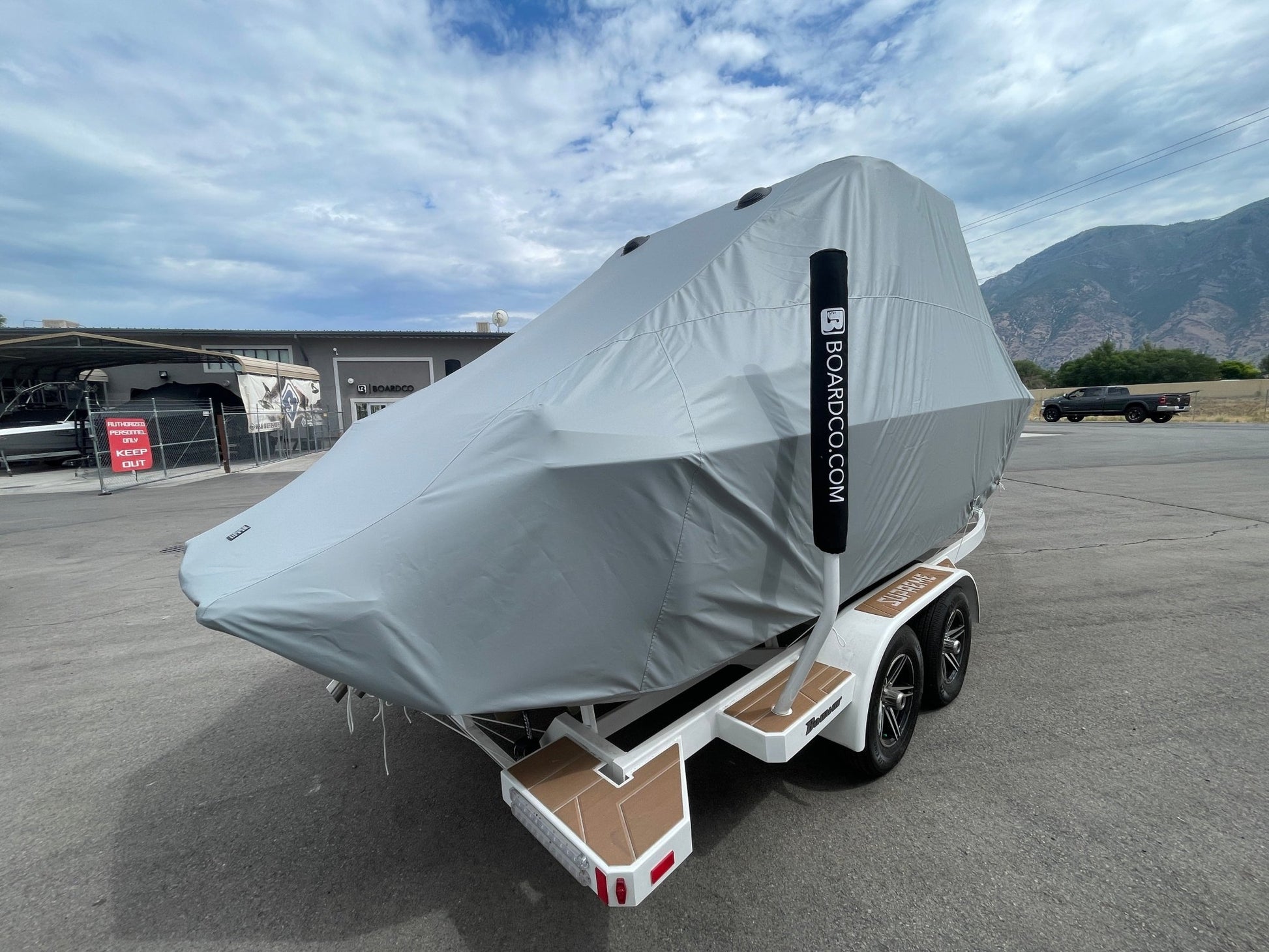 Supreme S220 with Battle and FCT Bimini Double Up Storage Cover - BoardCo