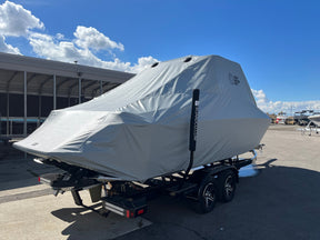 Supreme S240 With Battle Tower and FCT Bimini, Double Up Storage Cover - BoardCo