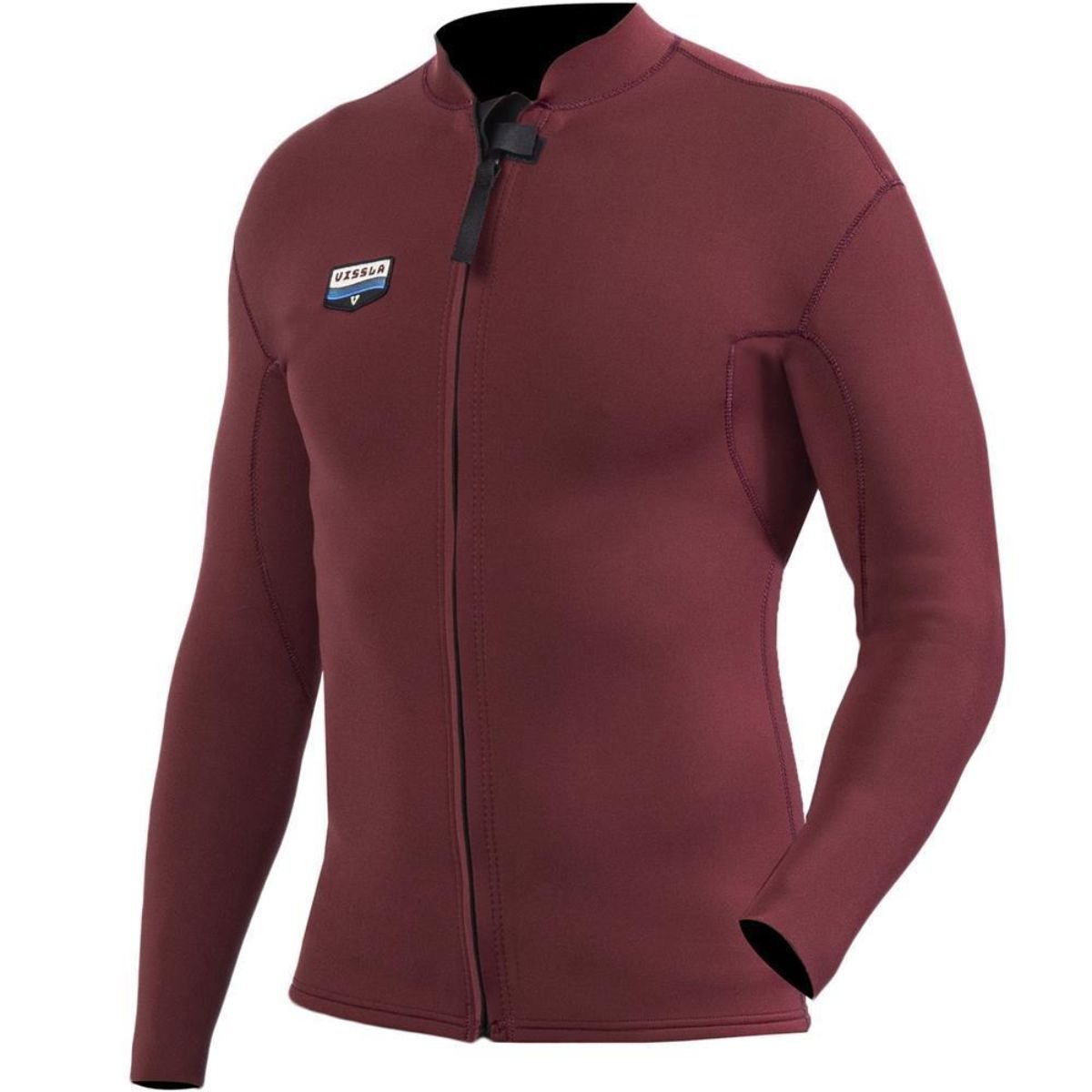 Vissla 2mm Solid Sets Front Zip Jacket in Blood - BoardCo