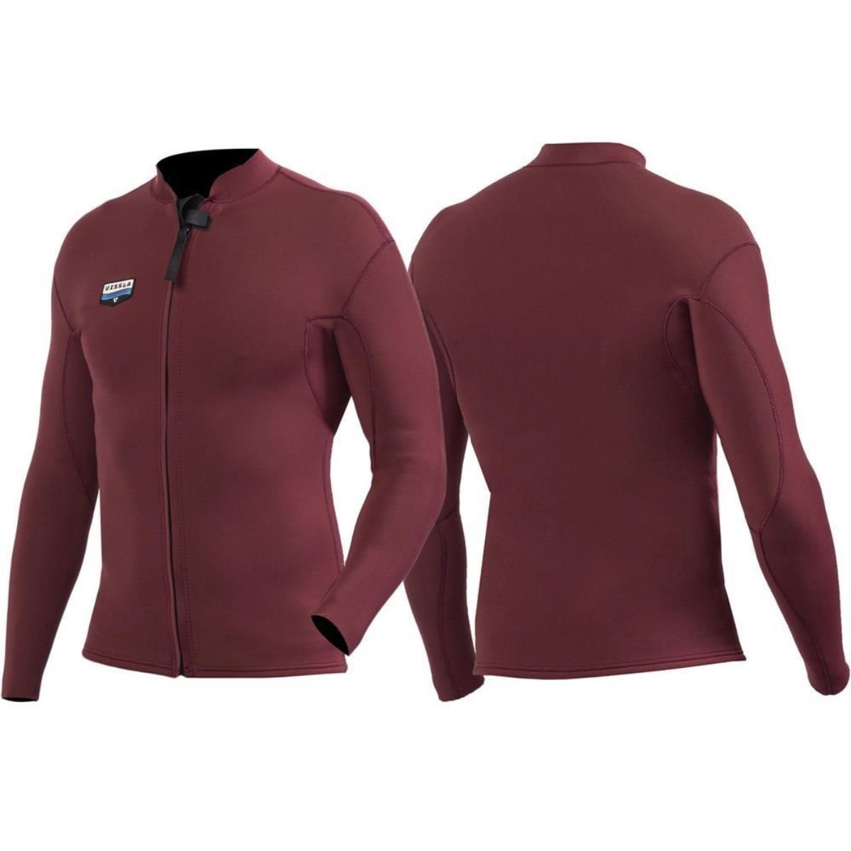 Vissla 2mm Solid Sets Front Zip Jacket in Blood - BoardCo