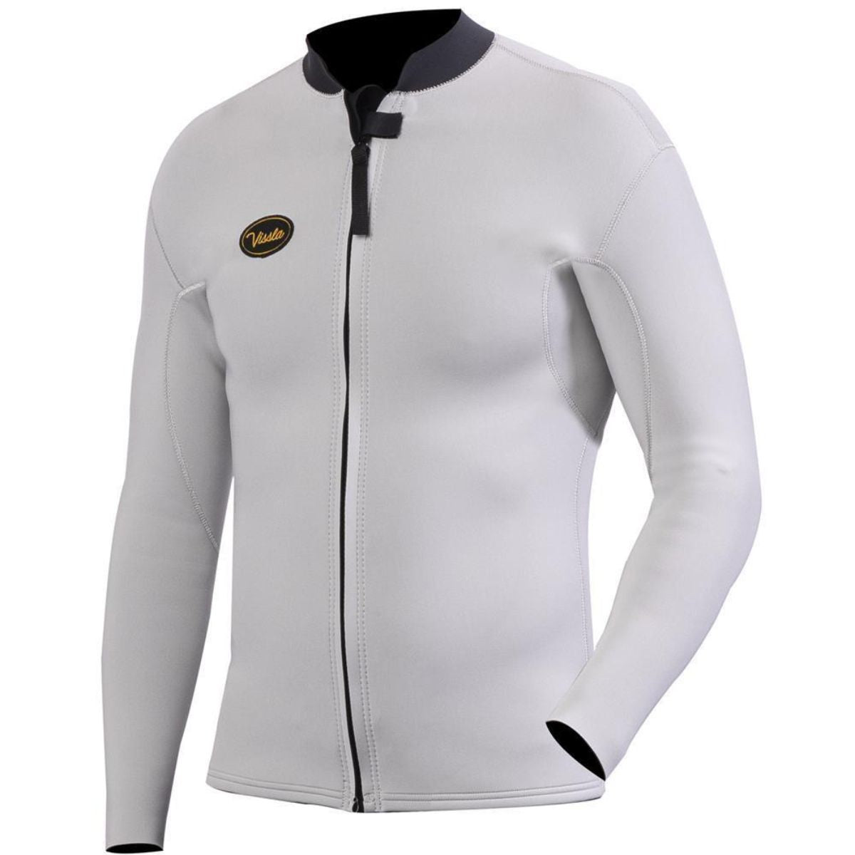 Vissla 2mm Solid Sets Front Zip Jacket in Off White - BoardCo