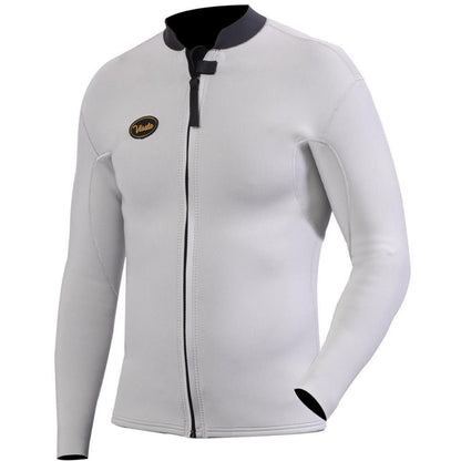 Vissla 2mm Solid Sets Front Zip Jacket in Off White - BoardCo