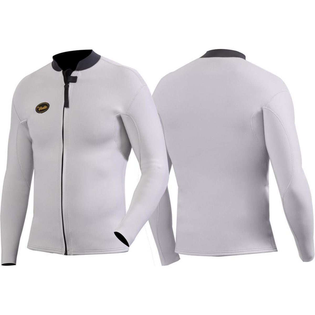 Vissla 2mm Solid Sets Front Zip Jacket in Off White - BoardCo