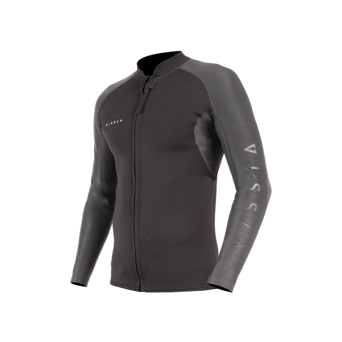 Vissla High Seas 2mm Front Zip Wetsuit Jacket in Charcoal - BoardCo
