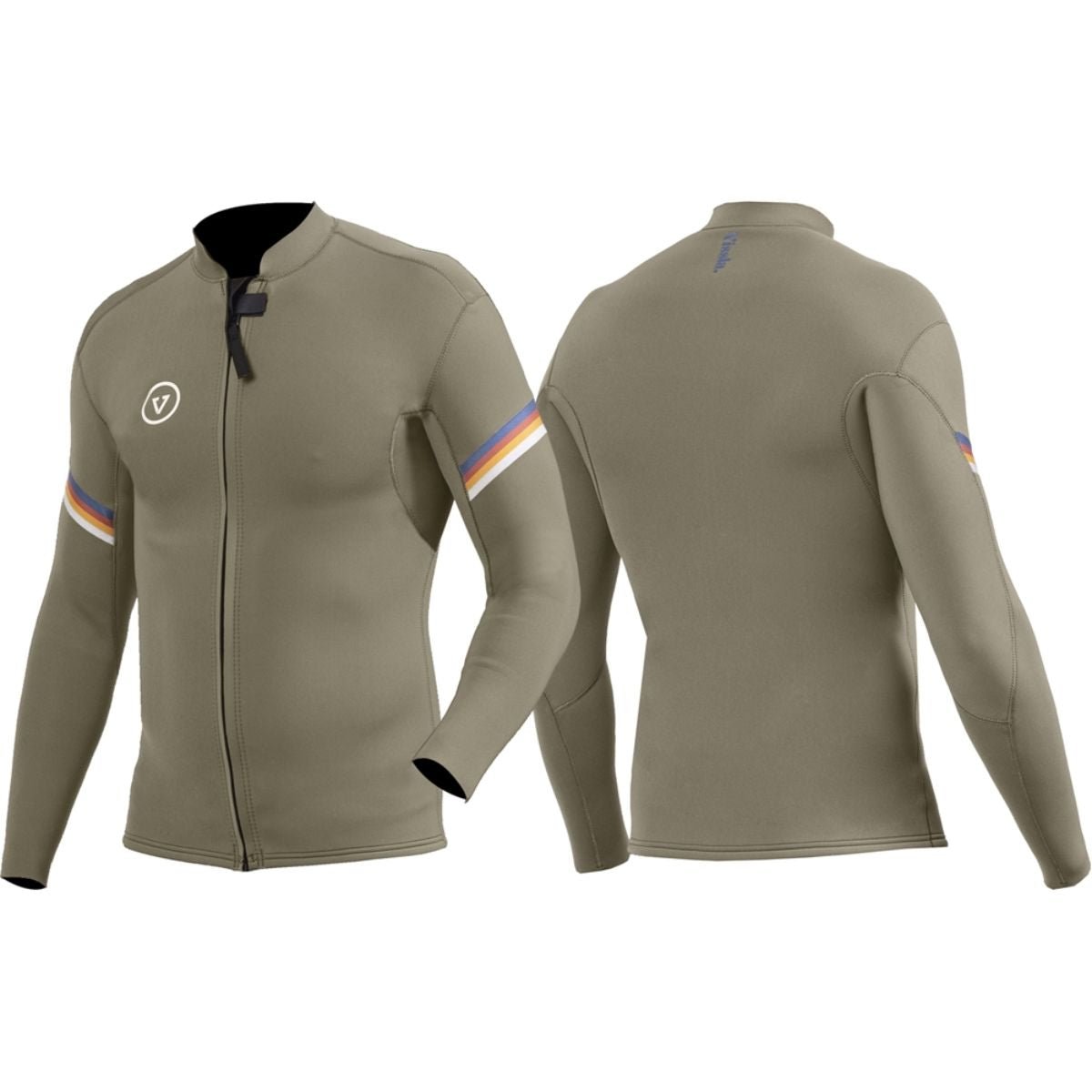 Vissla Raditude 2mm Front Zip Jacket in Dark Khaki - BoardCo