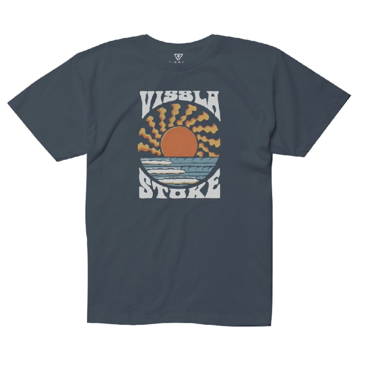 Vissla Solar Spin Kids Tee in Navy Heather - BoardCo