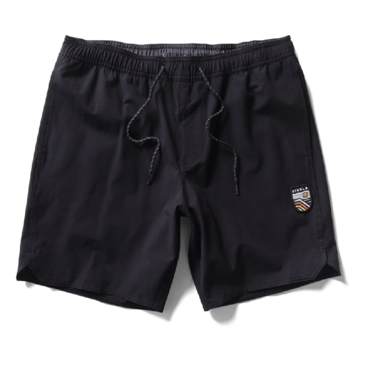 Vissla Solid Sets 16" Boys Elastic Boardshorts in Black - BoardCo